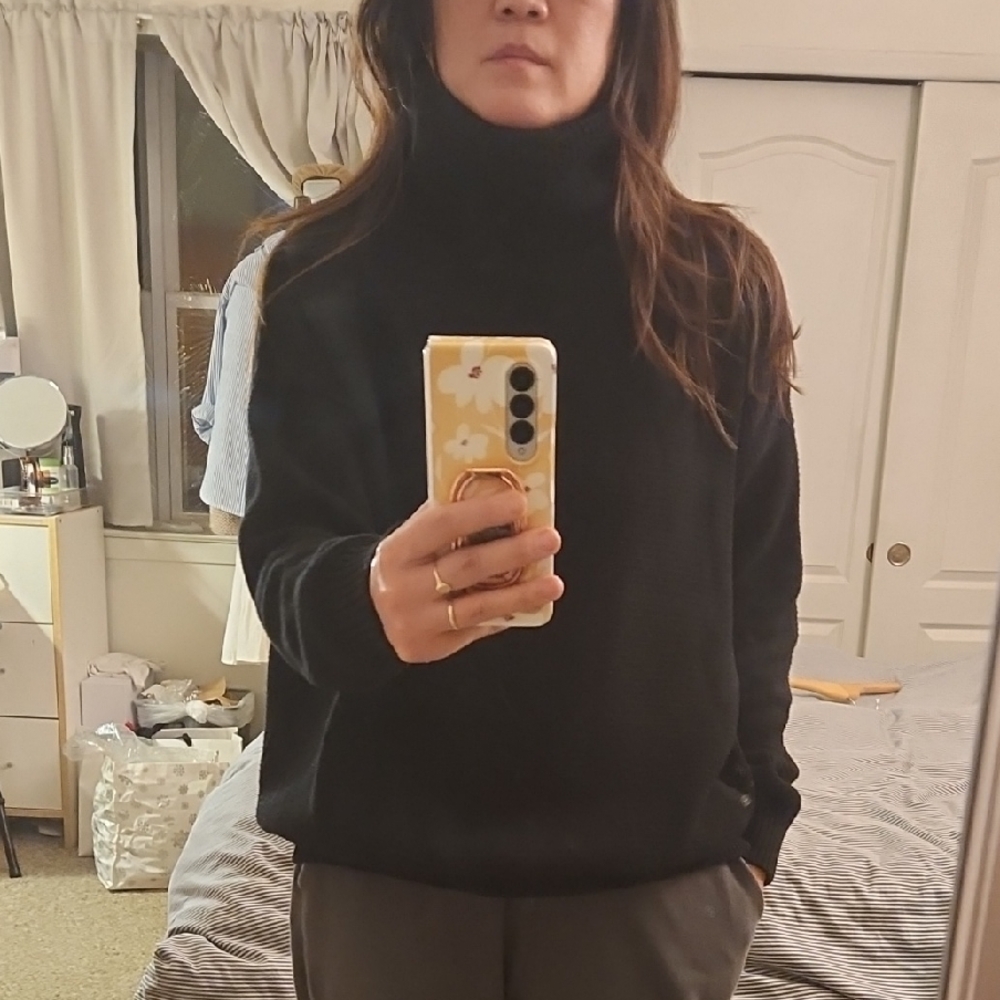 Emerson Fry Classic Black Turtleneck Sweater sz XS